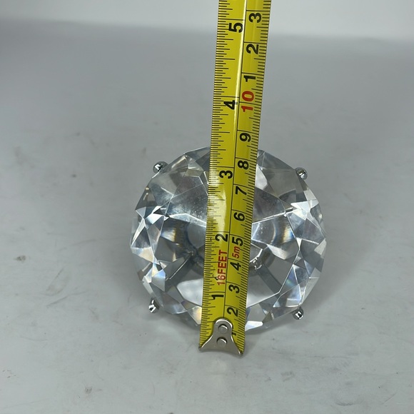 LARGE Sparkling Glass Diamond Ring Paperweight - Wedding Decoration - Picture 9 of 11